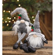 Sm Dangle Leg Mr or Mrs Santa Gnome  (2 Count Assortment)