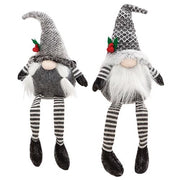 Sm Dangle Leg Mr or Mrs Santa Gnome  (2 Count Assortment)