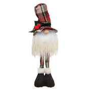 Standing Plaid Santa Gnome with LED Light