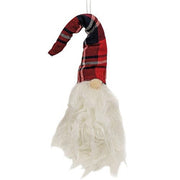 Red & Black Plaid Hat Santa Gnome Ornament