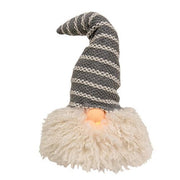 Medium Gray Hat Santa Gnome with LED Light Nose