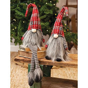 Standing Plaid Santa Gnome