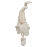 Dangle Leg Plush Cream Gnome with Ribbed Hat