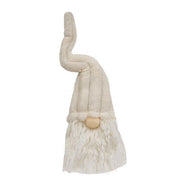 Bottle Topper Plush Cream Gnome with Ribbed Hat