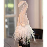 Bottle Topper Plush Beige Gnome with Ribbed Hat