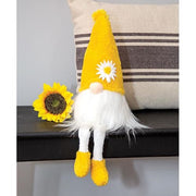 Fuzzy Yellow Flower Gnome with Dangle Legs