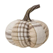 Cream Plaid Pumpkin Small