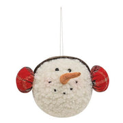 Winter Snowman Head Ornament  (2 Count Assortment)