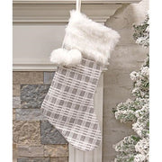 Gray & White Plaid Stocking