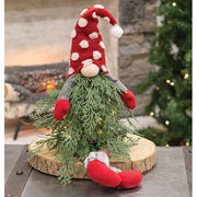 Polka Dot Christmas Tree Dangle Leg Gnome with LED Lights