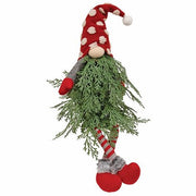 Polka Dot Christmas Tree Dangle Leg Gnome with LED Lights