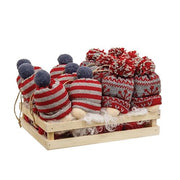 Nordic Snowflake & Stripe Beanie Hat Gnome Ornament  (2 Count Assortment)