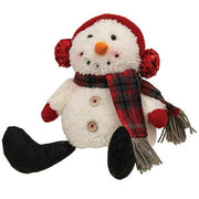 Sitting Winter Plaid Snowman