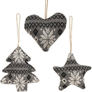 Gray & Black Nordic Sweater Ornament  (3 Count Assortment)