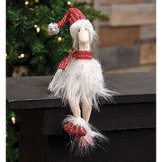 Christmas Red Sparkle Ostrich with Dangle Legs