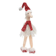 Christmas Red Sparkle Ostrich with Dangle Legs