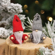 Mini Red & Gray Knit Hat Gnome  (2 Count Assortment)