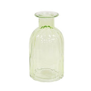 Beveled Green Glass Bottle Vase