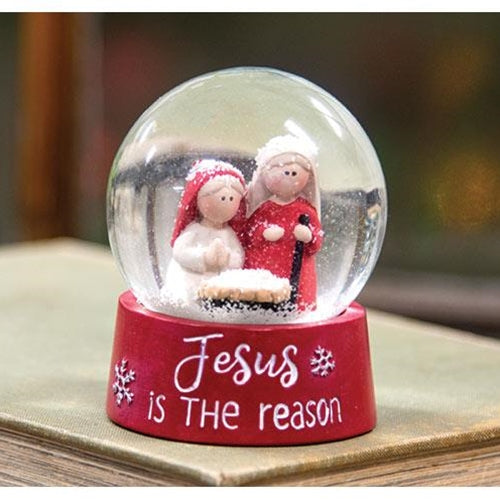 Jesus is the Reason Snow Globe with Holy Family