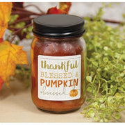 Thankful - Blessed & Pumpkin Obsessed Pumpkin Spice Pint Jar Candle (Pack of 12)