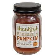Thankful - Blessed & Pumpkin Obsessed Pumpkin Spice Pint Jar Candle (Pack of 12)