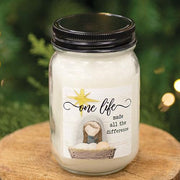 One Life Twisted Peppermint Pint Jar Candle (Pack of 12)