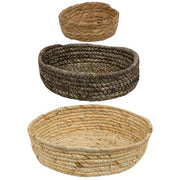 Corn Husk Rope Basket Trays (Set of 3)