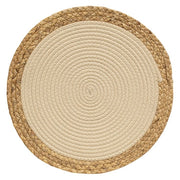 Woven Cotton & Hyacinth Round Mat - Natural