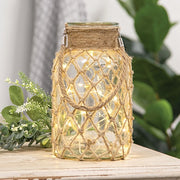 Medium Glass Vase with Rope Net