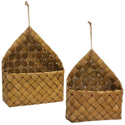 Natural Chipwood Hanging Baskets (Set of 2)