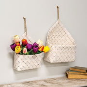 White Chipwood Hanging Baskets (Set of 2)