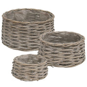 Graywashed Willow Planters (Set of 3)