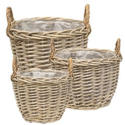 Graywashed Willow Gathering Baskets (Set of 3)