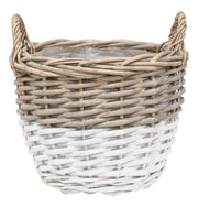 White Dipped Willow Gathering Basket Planters (Set of 3)