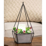 Wood Plant Holder with Triangle Metal Frame