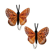 Orange Butterfly Floral Pick  (2 Count Assortment)