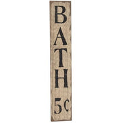 Bath 5 Cents Distressed Barnwood Sign