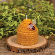 Yellow Honeycomb Bee Charm Candle