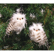 Fabric Feather Owl Ornament  (2 Count Assortment)