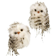 Fabric Feather Owl Ornament  (2 Count Assortment)