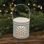 Shabby Chic Metal Snowflake Votive Lantern