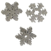 Resin Silver Sparkle Snowflake Sitter  (3 Count Assortment)