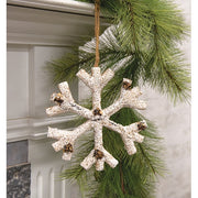 Birch Look Snowflake Hanger - 8"