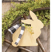 Wooden Ivory Bunny Hanger with Bow