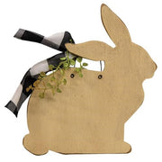 Wooden Ivory Bunny Hanger with Bow