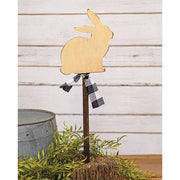 Wooden Ivory Bunny Yard Stake
