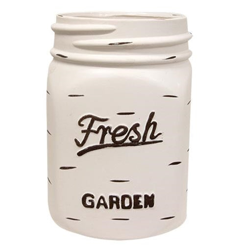 White Mason Jar Planter