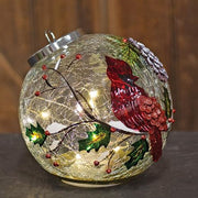 Winter Cardinal Light Up Ball Ornament