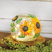 Sunflowers Crackled Glass LED Light Orb