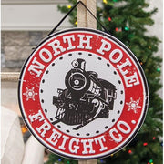 North Pole Freight Co. Embossed Metal Sign